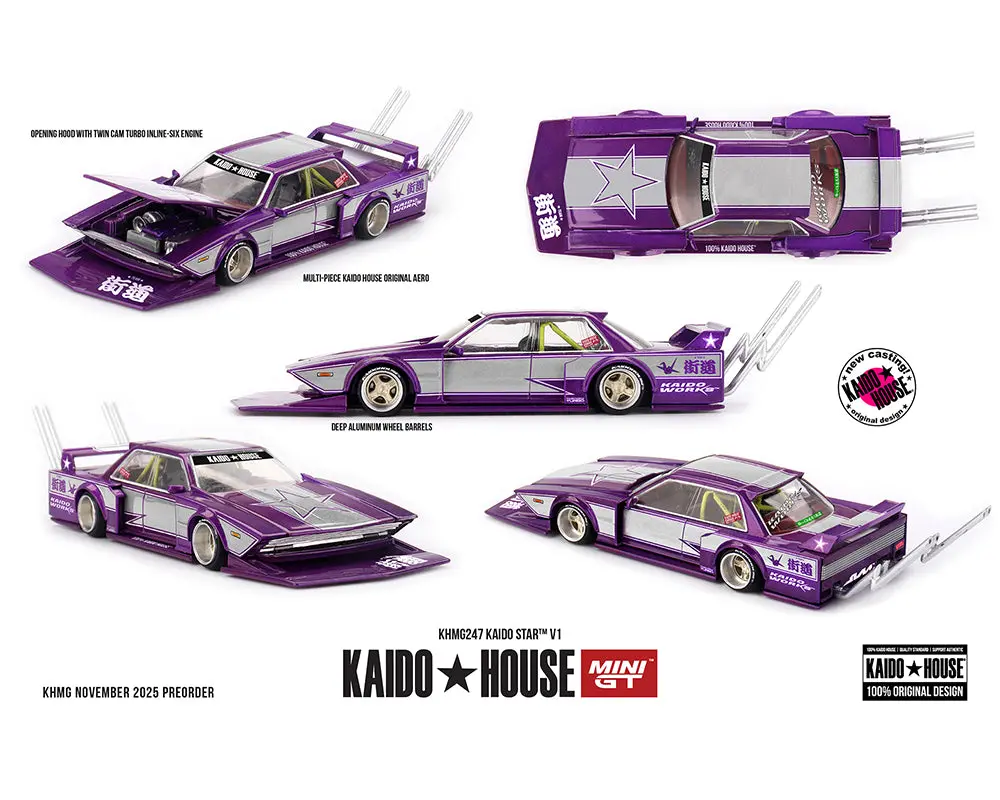 (Coming Soon) Kaido House X Mini Gt 1:64 Kaido Star V1- Purple Silver 1