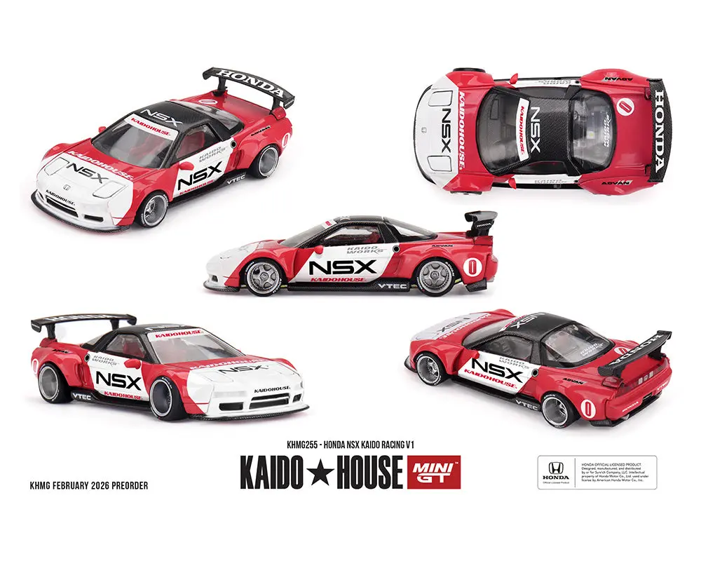 (Coming Soon) Kaido House X Mini Gt 1:64 Honda Nsx Kaido Racing V1 – Red/White 1