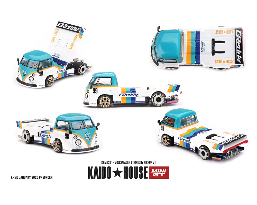 (Coming Soon) Kaido House X Mini Gt 1:64 Volkswagen T1 Greddy Pickup V1 1