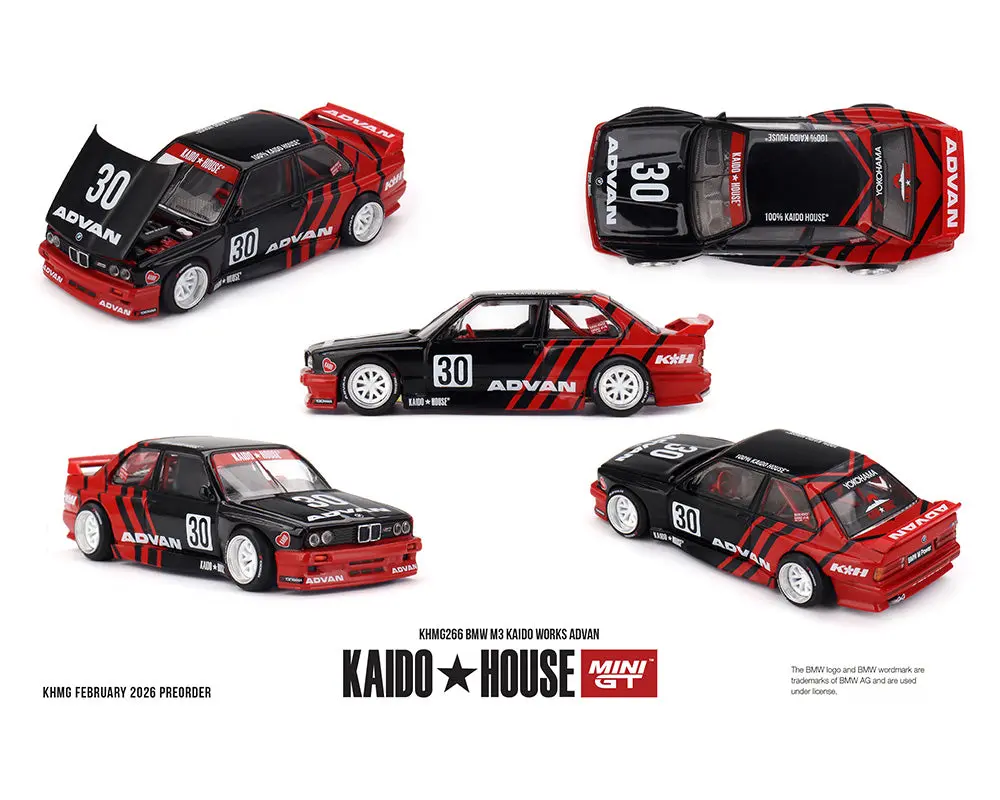 (Coming Soon) Kaido House X Mini Gt 1:64 Bmw M3 Kaido Works Advan – Black/Red 1