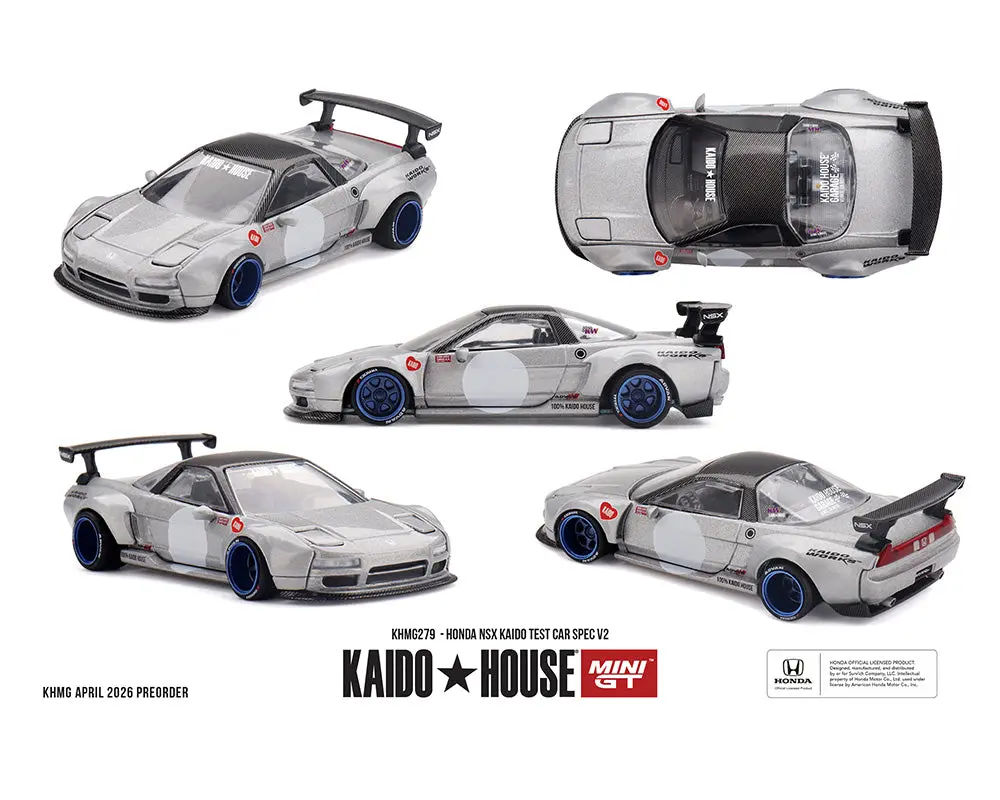 (Coming Soon) Kaido House X Mini Gt Honda Nsx Kaido Test Car Spec V2 – Silver W/ Carbon 1