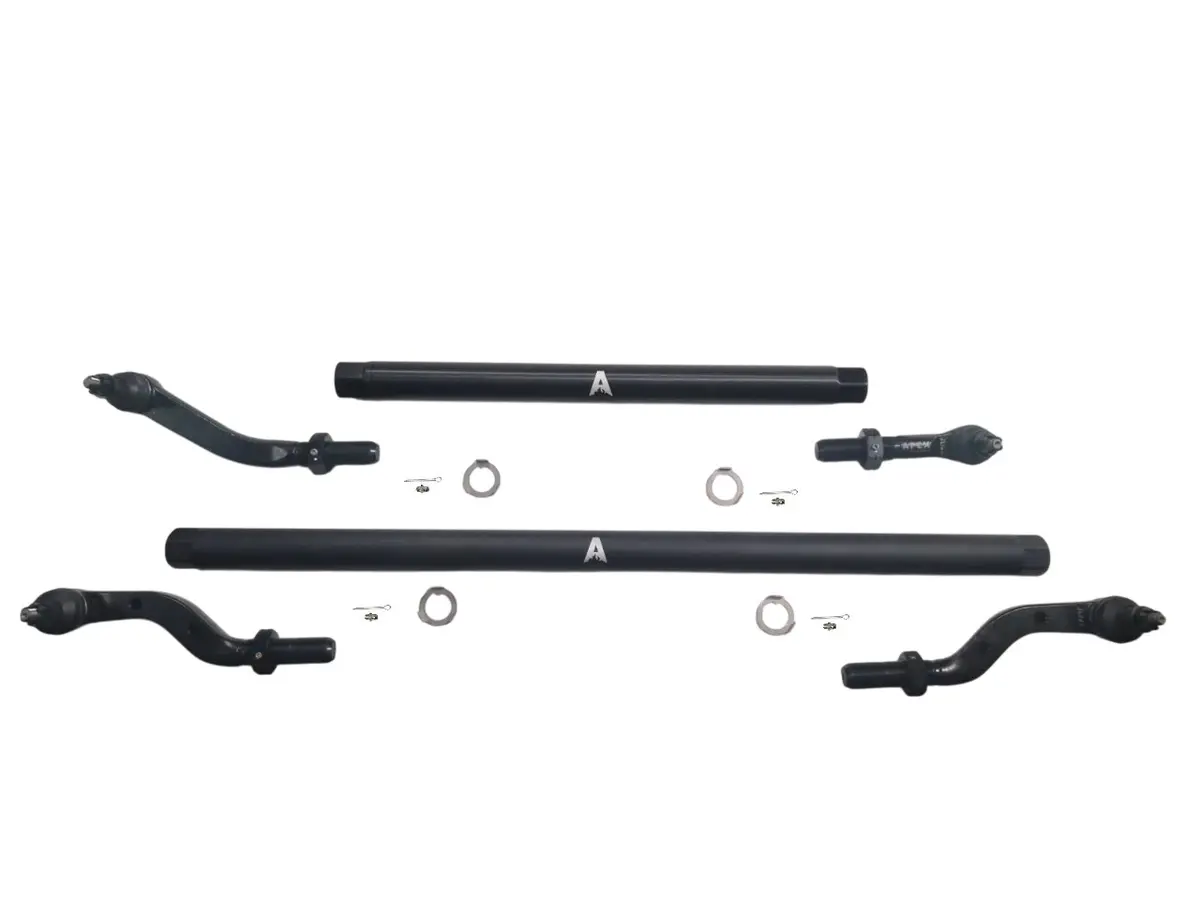 Kit120 - Jeep Wrangler Jl & Gladiator Jt - 2.5 Ton Prolock Tie Rod & Drag Link Assembly - Blk Aluminum 1
