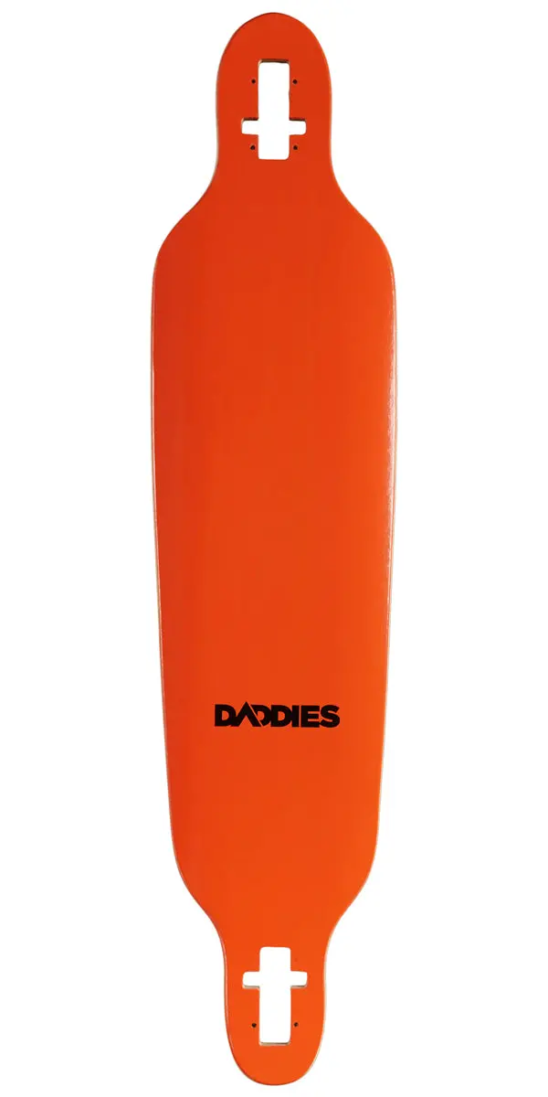 Daddies Logo Drop-Thru Longboard Deck - Orange 1