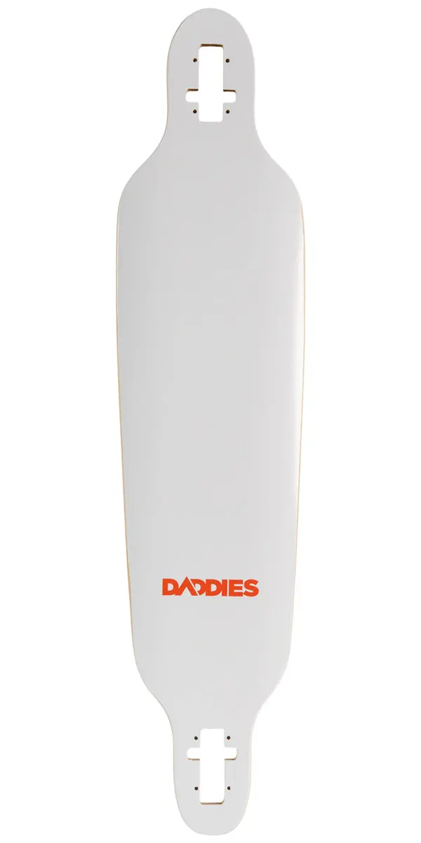Daddies Logo Drop-Thru Longboard Deck - White 1