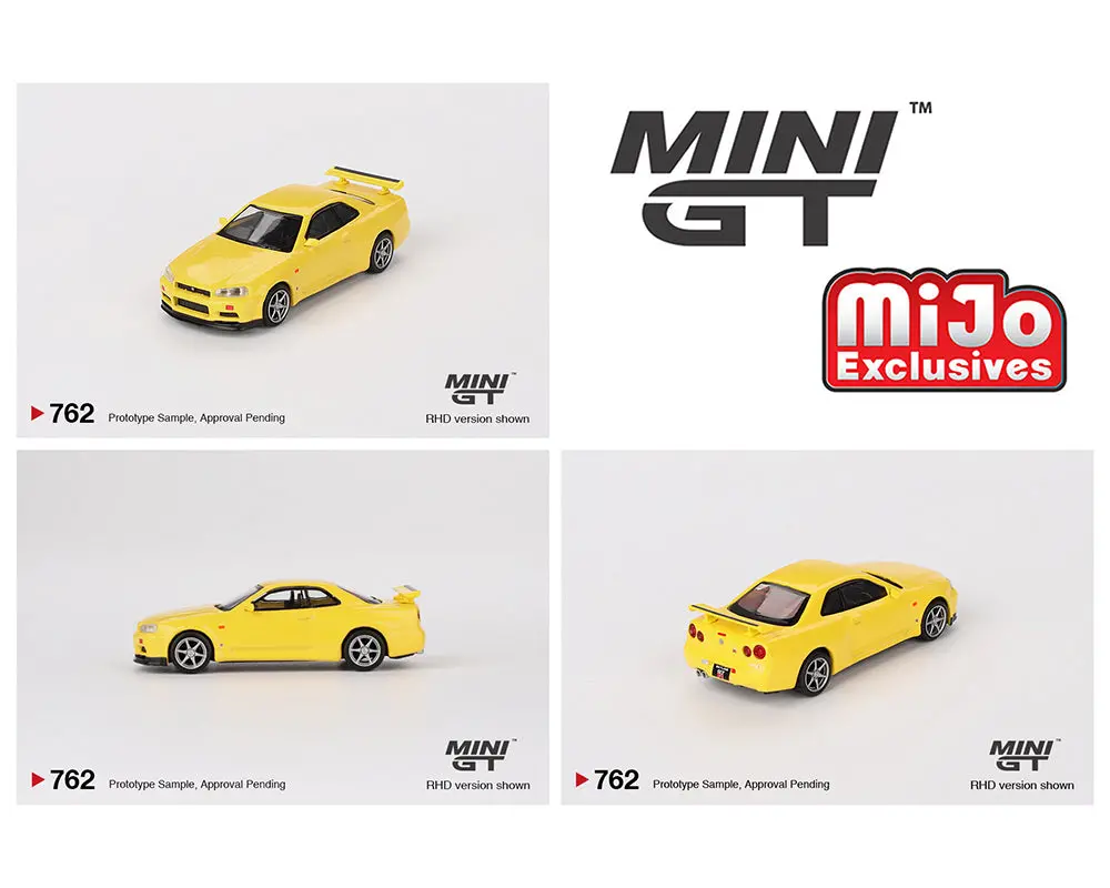 (Coming Soon) Mini Gt 1/64 Nissan Skyline Gt-R (R34) V-Spec – Lightning Yellow- Mijo Exclusives 1