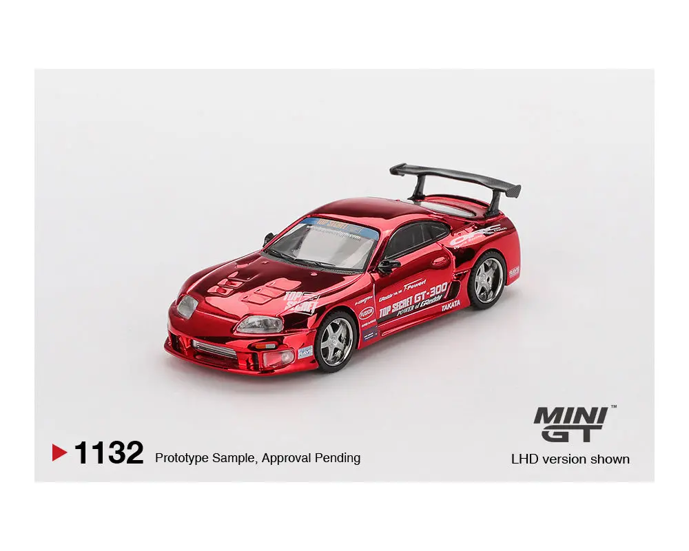 (Coming Soon) Mini Gt 1/64 Toyota Supra (A80) Top Secret Gt-300 Top Secret – Red Chrome- Limited Edition 2