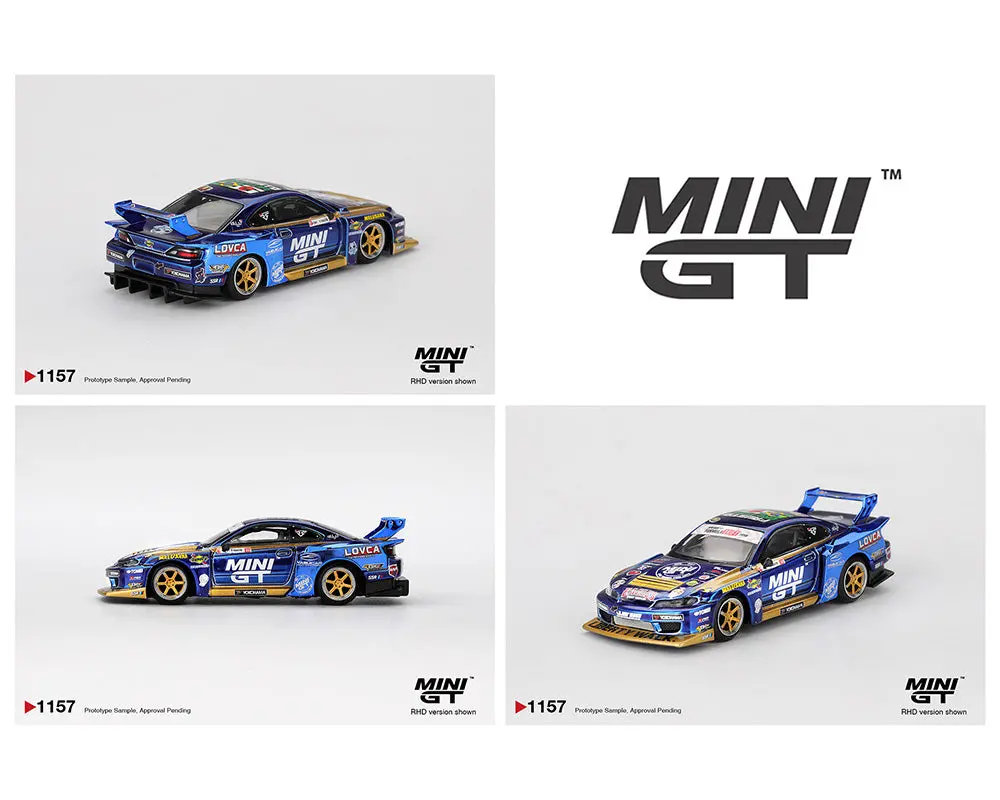(Coming Soon) Mini Gt 1/64 Nissan Lb-Super Silhouette S15 Silvia #555 Team Mini Gt Liberty Walk 2025 Formula Drift – Chrome Blue 1