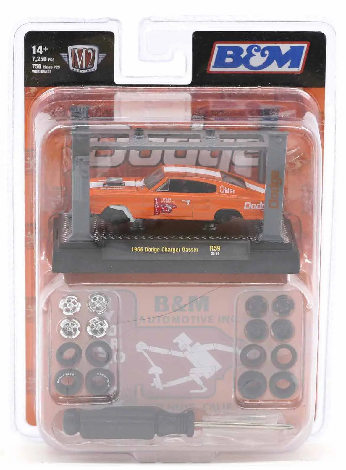 1966 Dodge Charger Gasser B&M M2 Machines 1:64 Scale Model Kit R59 1