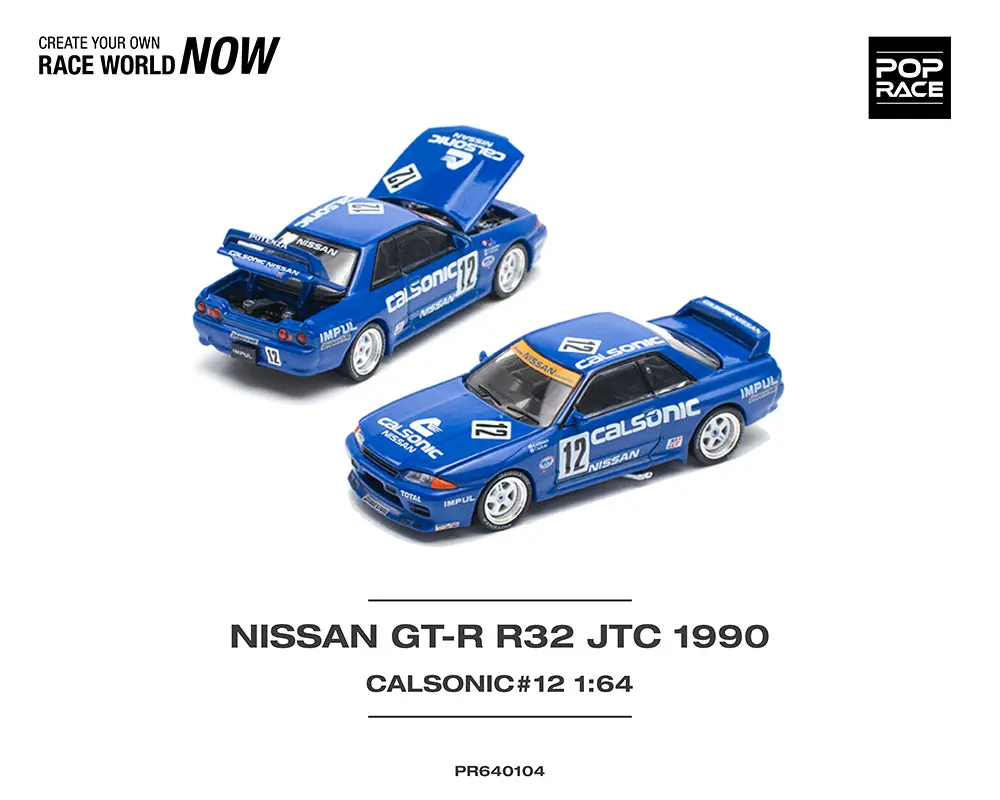 Pop Race 1/64 Nissan Skyline Gt-R R32 Jtc 1990 Calsonic #12 1