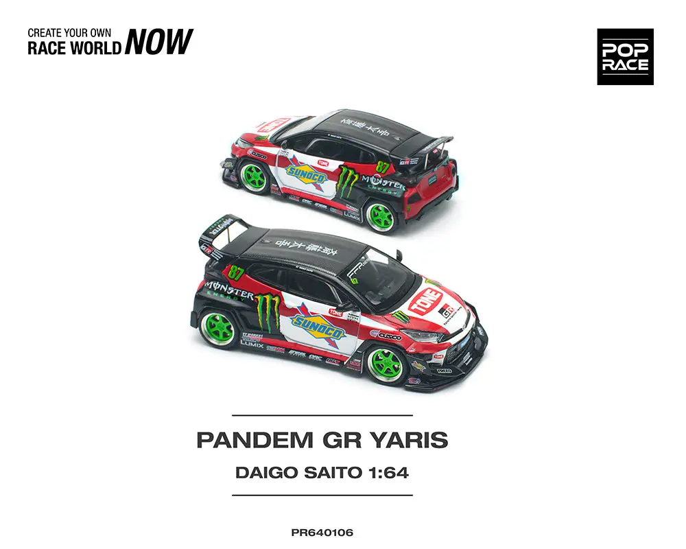 Pop Race 1/64 Pandem Gr Yaris Daigo Saito 1