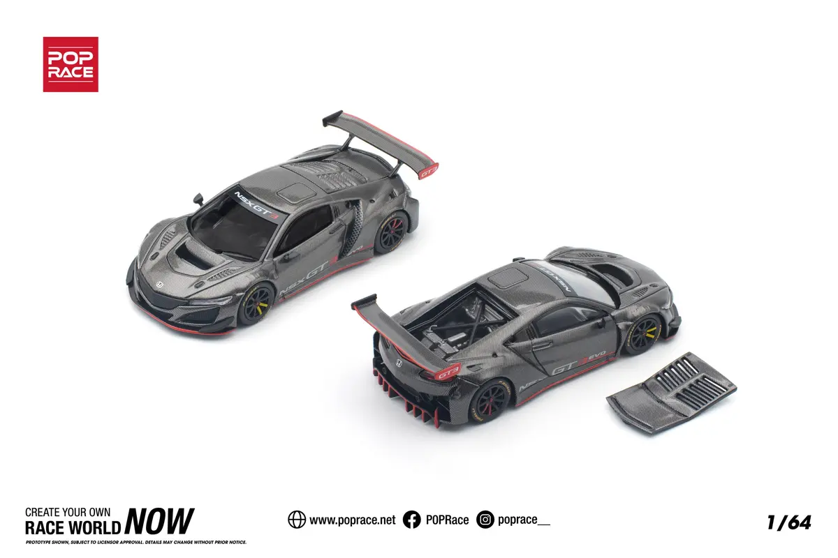(Coming Soon) Pop Race 1/64 Honda Nsx Gt3 Evo22 Carbon Edition 1