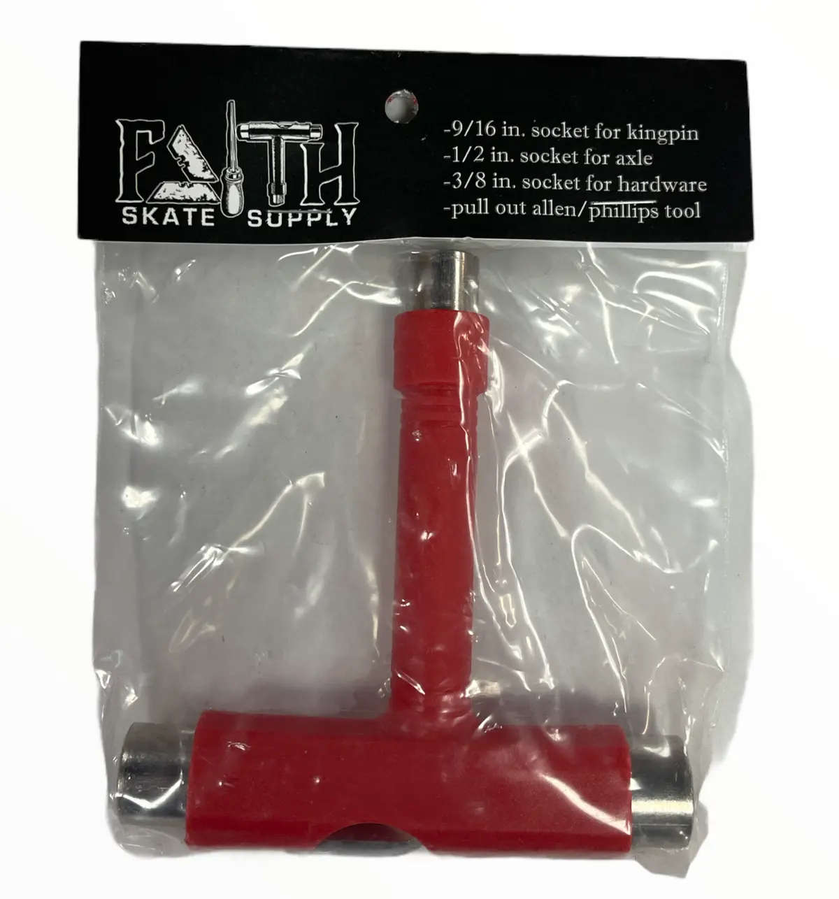Red Faith Skate T-Tool for Trucks and Hardware
