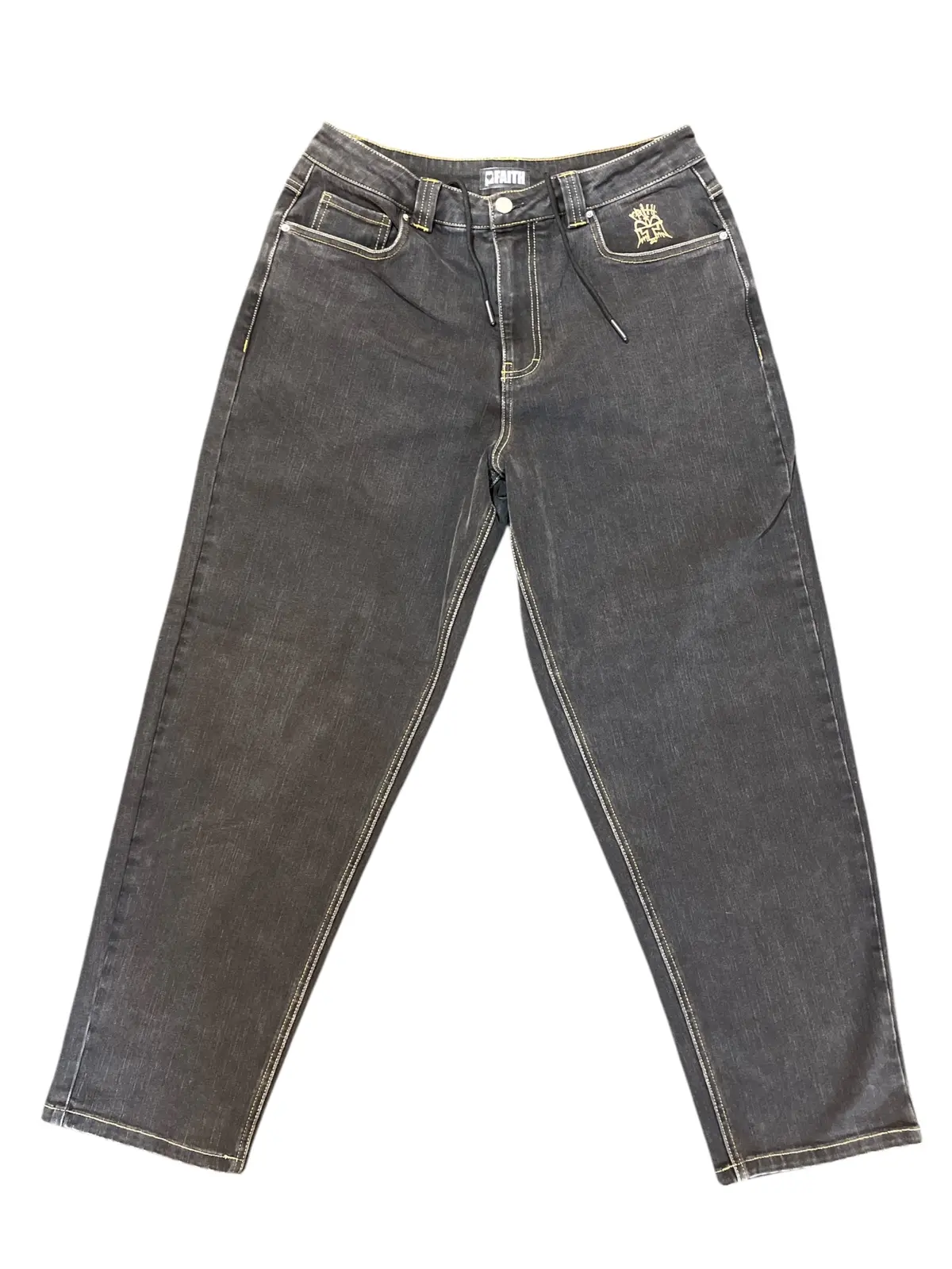 Faith Skate O.G. Angel Black Washed Loose-Fit Denim Jeans