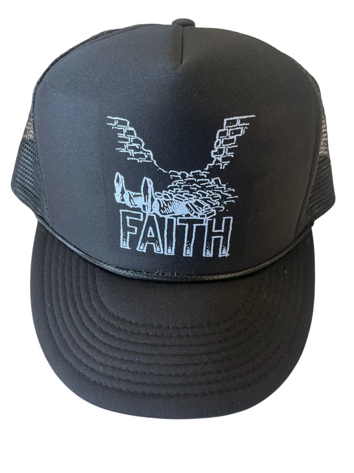 Black Faith Trucker Hat Featuring Todd Francis Artwork