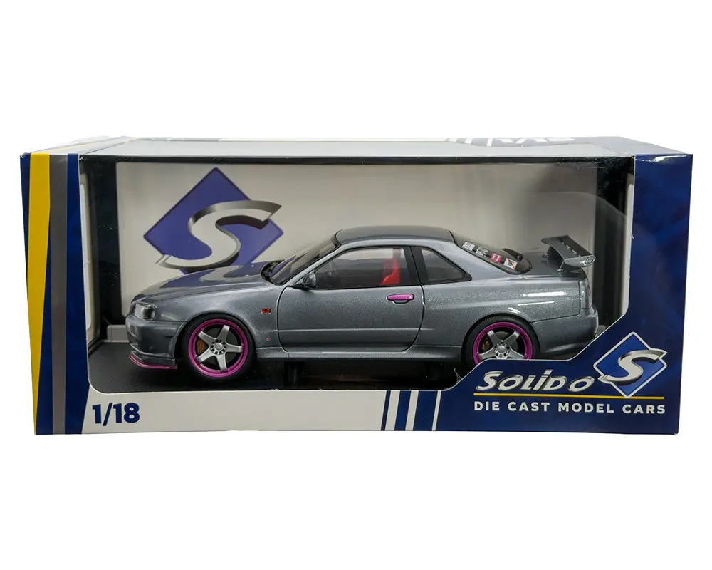 Solido 1:18 1999 Nissan Skyline Gt-R R34 – Silver With Purple Metallic Accents 1