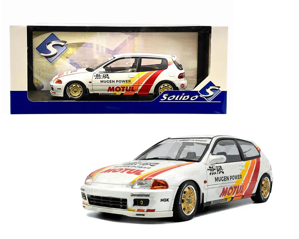 Solido 1:18 1992 Honda Civic (Eg6) Works Mugen Racing – White 1