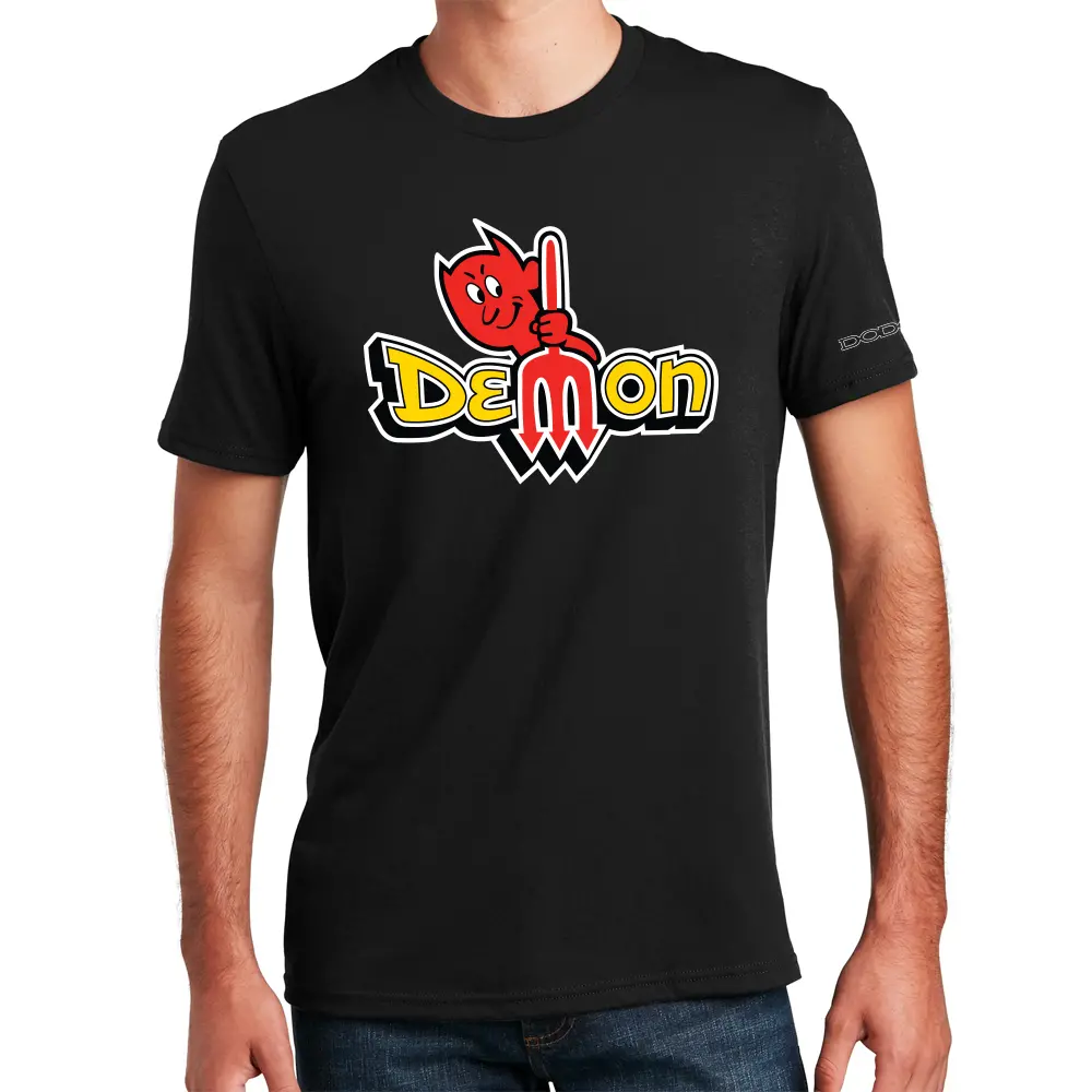 Mens T-Shirt Dodge Demon Vintage (Black) 1