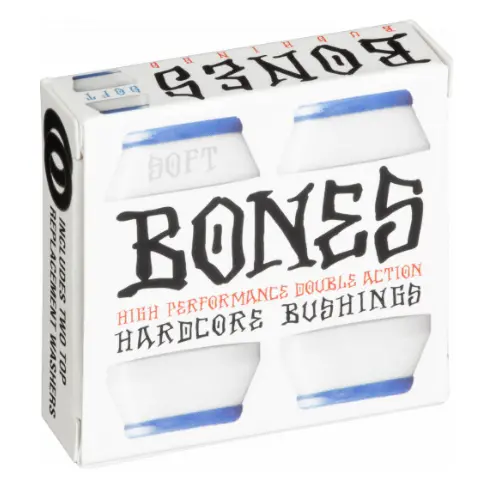 Bones Hardcore Soft White & Blue Bushings – 4-Piece Set