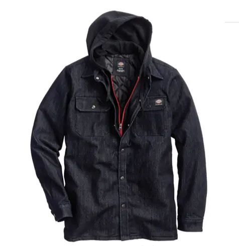 Dickies Insulated Denim Hooded Jacket for Skateboarding