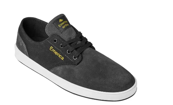 Emerica Romero Skate Shoes – Grey, Black & Yellow Lace-Up Design