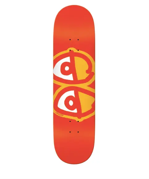 Krooked Eyes Orange Skateboard Deck – 8.25″