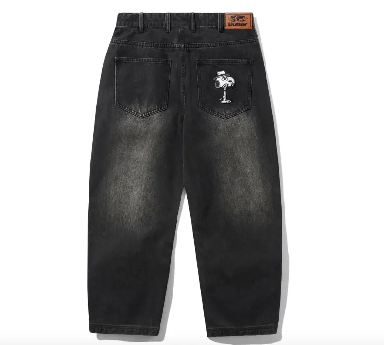 Butter Goods x Peanuts Collaboration Faded Black Denim Jeans