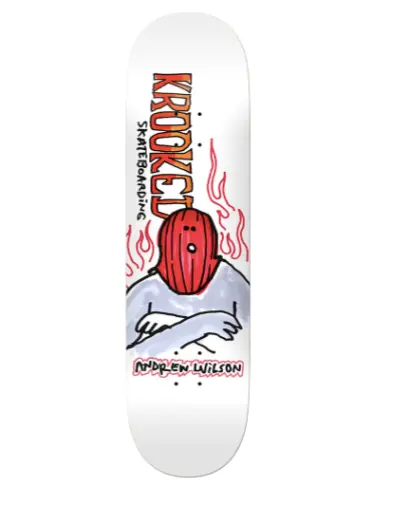 Krooked x Wilson Fire Mask 8.75" Skateboard Deck