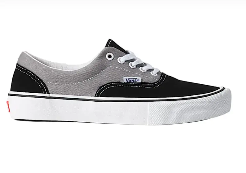 Vans Era Skate Shoes in Grey, White, and Black