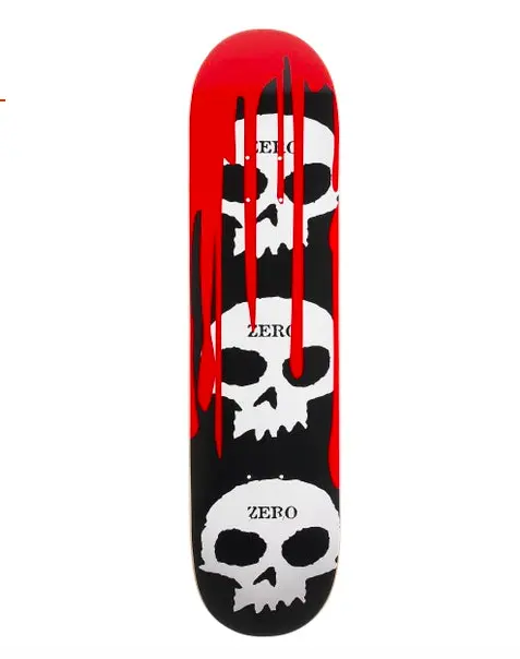 Zero Skateboards 3 Skull with Blood Graphic 8.25" Complete Deck