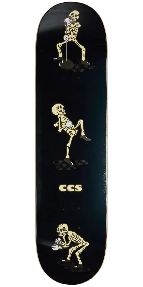 Ccs Vine Skeleton Mini Skateboard Deck - Black - 7.50" 1