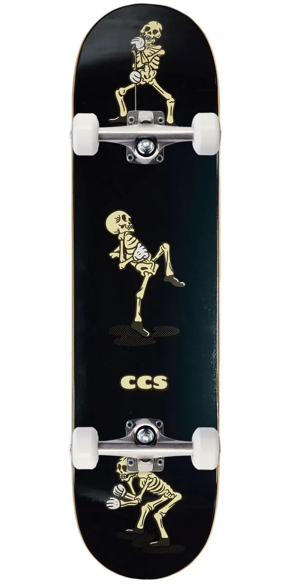 Ccs Vine Skeleton Mini Skateboard Complete - Black - 7.50" 1