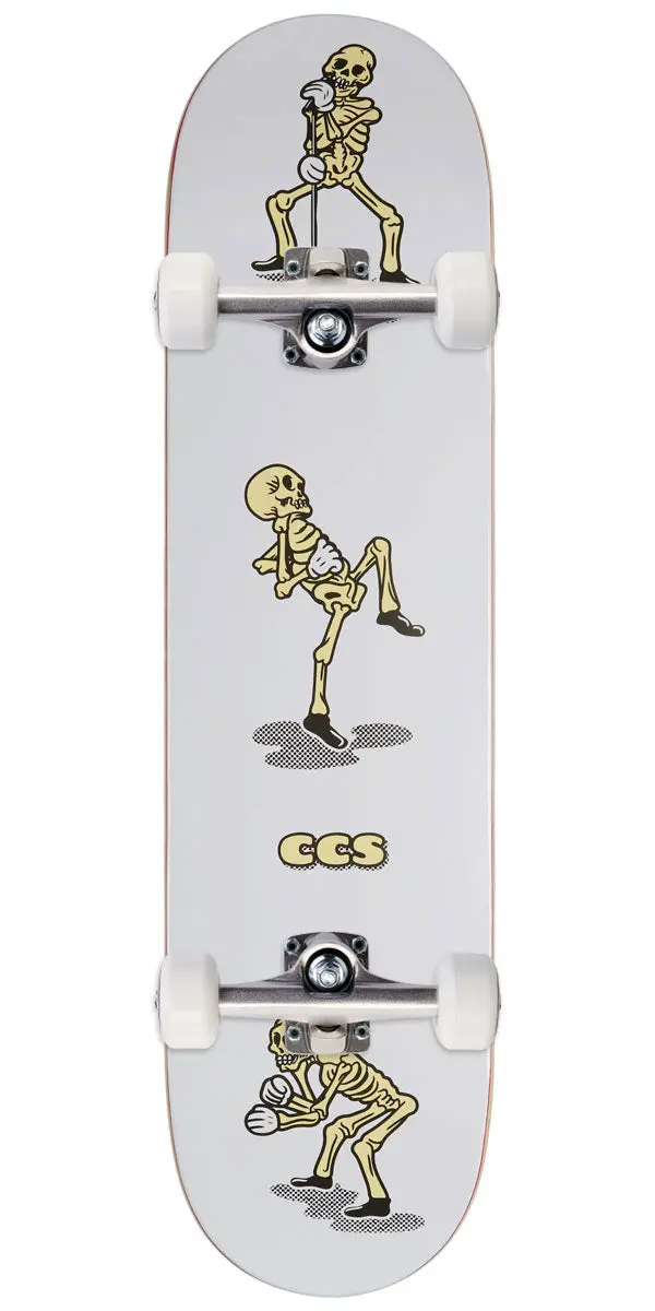 Ccs Vine Skeleton Mini Skateboard Complete - White - 7.50" 1