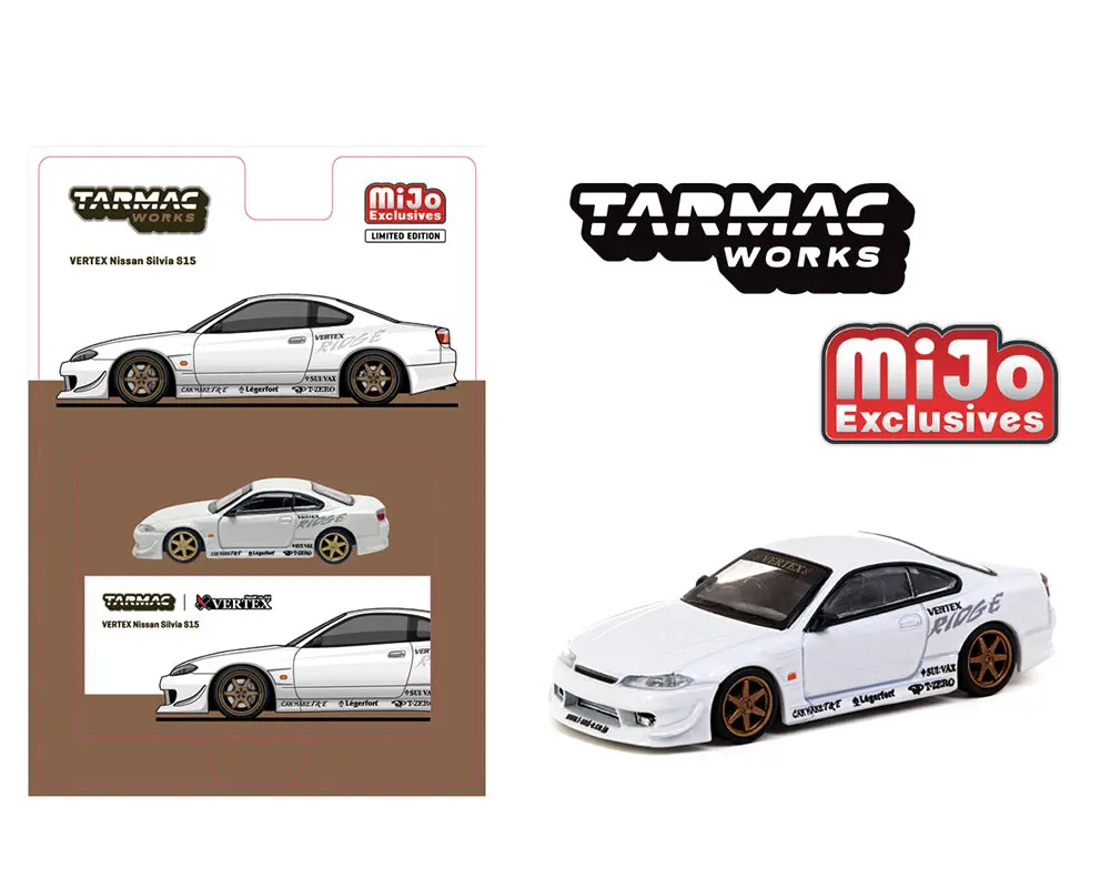 Tarmac Works 1/64 Vertex Nissan Silvia S15 – White – Global64 – Mijo Exclusives 1