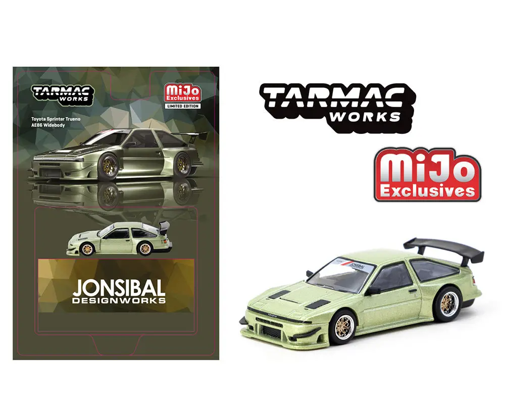 Tarmac Works 1:64 Toyota Sprinter Trueno Ae86 Widebody Green Jonsibal Designworks – Global64 Mijo Exclusives 1