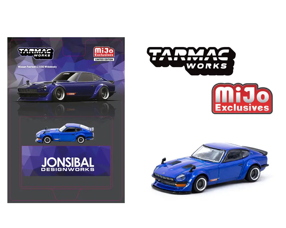 Tarmac Works 1:64 Nissan Fairlady Z S30 Widebody By Jon Sibal – Blue Mijo Exclusives 1