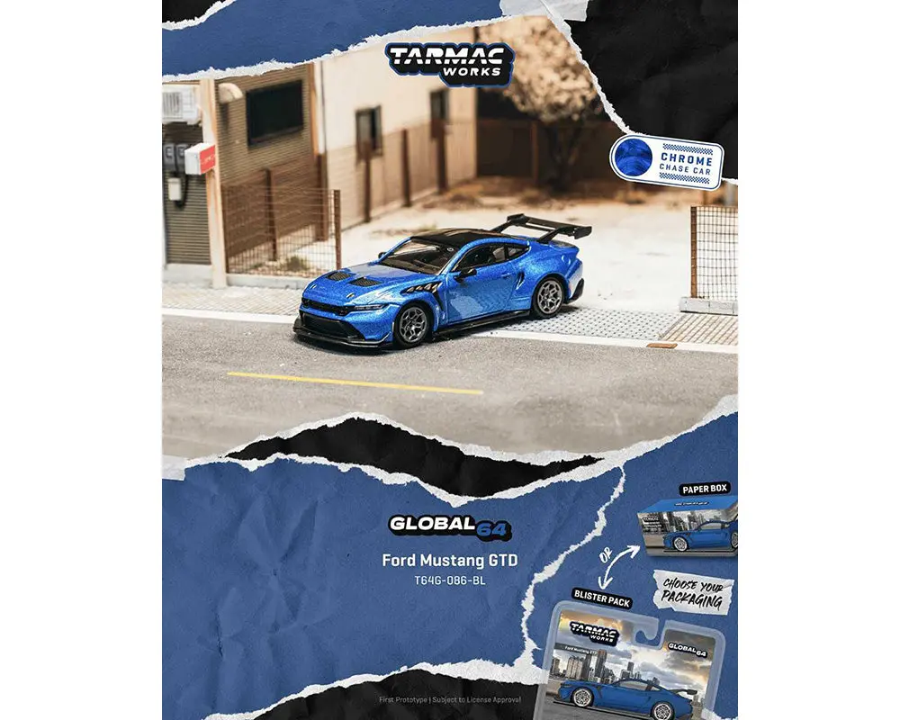 (Coming Soon) Tarmac Works 1:64 Ford Mustang Gtd – Blue – Global64 1