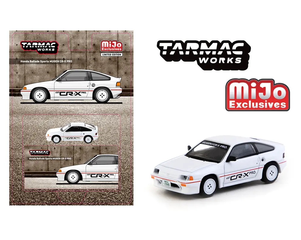 (Coming Soon) Tarmac Works 1/64 Honda Ballade Sports Mugen Cr-X Pro – White – Global64 – Mijo Exclusives Limited Edition 1