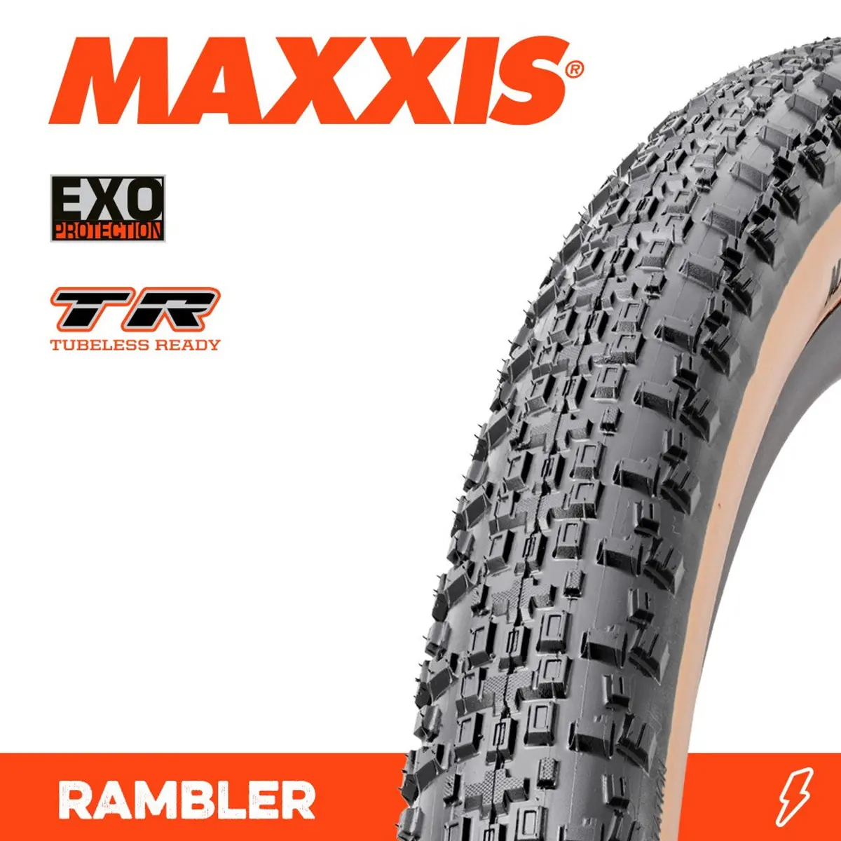 Maxxis Rambler Exo Tr Tanwall Folding 60 Tpi Gravel Tyre 700 X 50C 1
