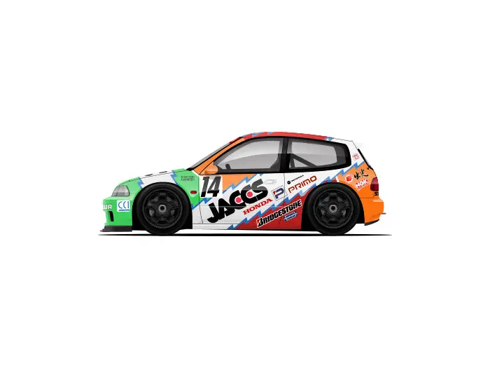 Capsule 1993 Honda Civic (Eg6) Mooncraft Jaccs #14 Hattori 1