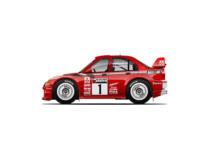 Capsule 1999 Mitsubishi Lancer Evo.Vi Ralliart Rally Sanremo Italy #1 T.Makinen 1