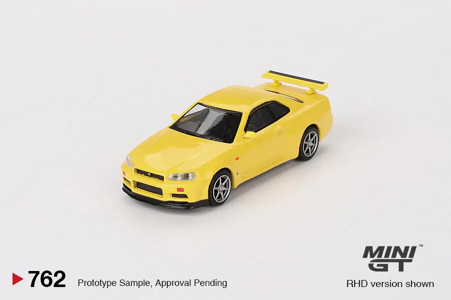 (Coming Soon) Mini Gt 1/64 Nissan Skyline Gt-R (R34) V-Spec – Lightning Yellow- Mijo Exclusives 2