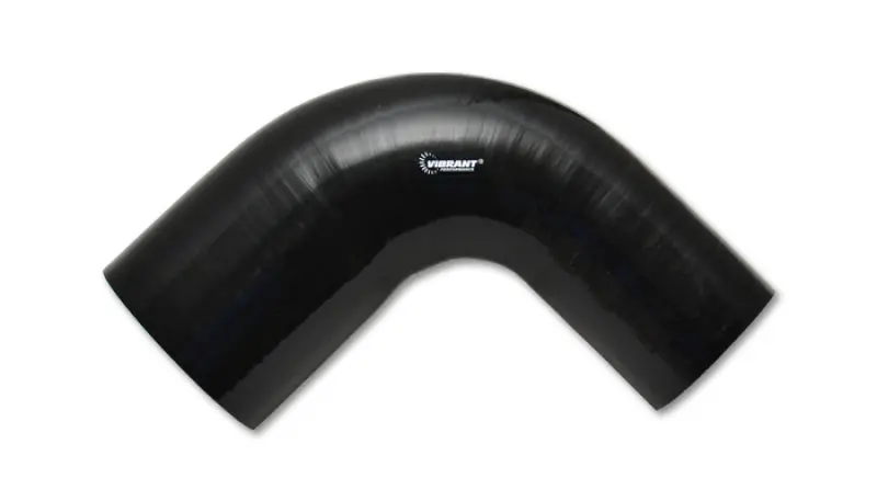 Vibrant Gloss Black 90° Silicone Elbow: 2.25″ To 3″ Id × 4″ Long Transition Fitting 1