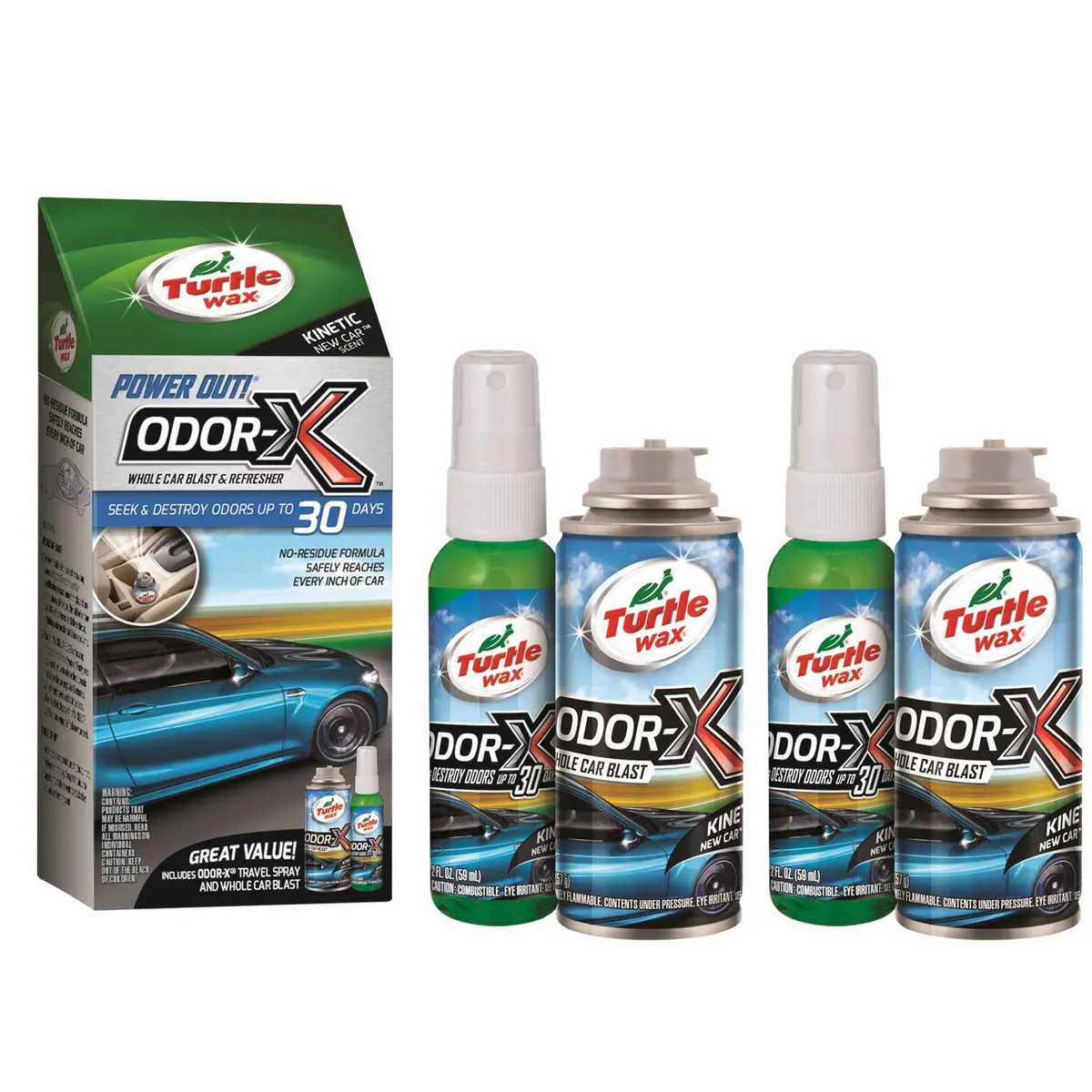 Power Out Odor-X Whole Vehicle Odor Eliminator Spray – 25 oz Bottle (Twin Pack)