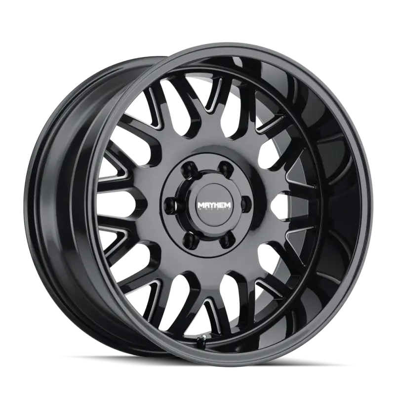 Mayhem Tripwire Forged Alloy Wheel – 20X10 Inch, 6X139.7 Bolt Pattern, -26Mm Offset, 106Mm Hub Bore – Gloss Black With Milled Spokes 1