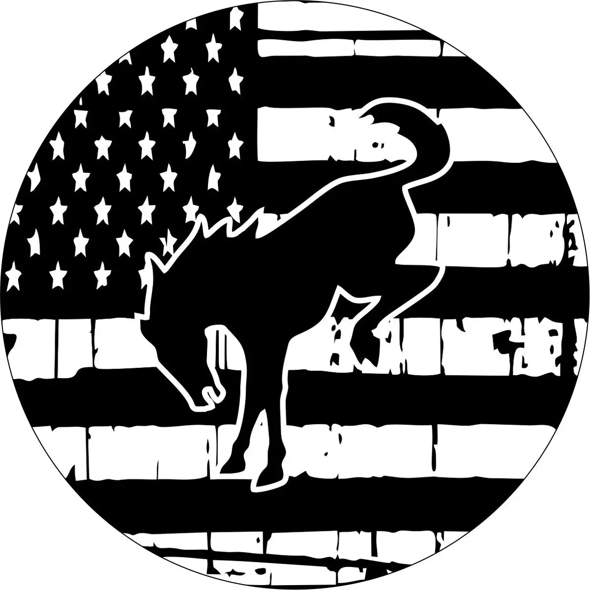American Flag With Bronco Horse Spare Tire Cover Jeep, Bronco, Rvs And More 1