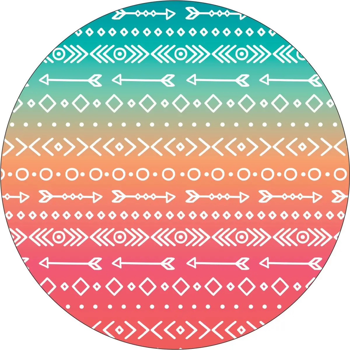 Aztec & Arrow Print On Pastel Ombrã© Spare Tire Cover For Jeep, Bronco, Rv, Camper & More 1
