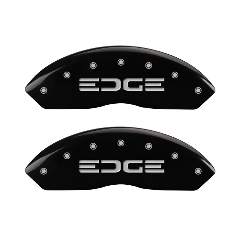 Mgp 4 Caliper Covers Engraved Front & Rear Edge Black Finish Silver Ch 1