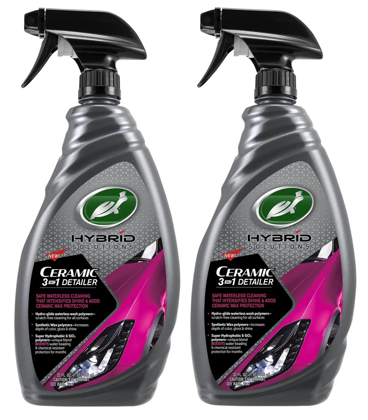 Hybrid Solutions Ceramic 3-in-1 Detailer & Wax – 32 Fl Oz Bottle (Twin Pack)