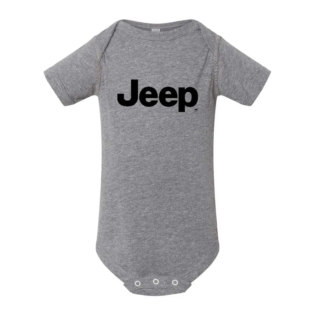 Baby Onesie - Jeep Text - Triblend Grey 1