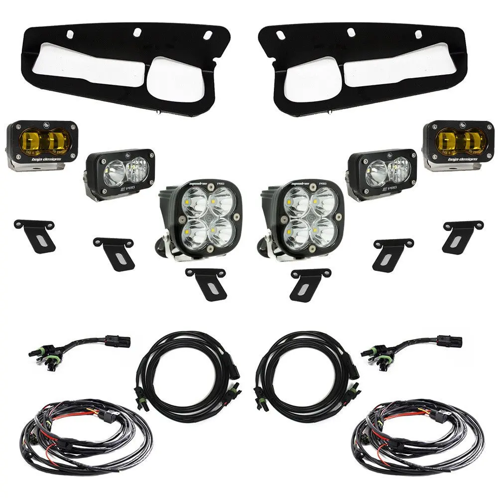 Baja Designs S2 Sae “Pro” Fog Pocket Amber Light Kit W/ Steel Bumper 2021-2025 Bronco 1